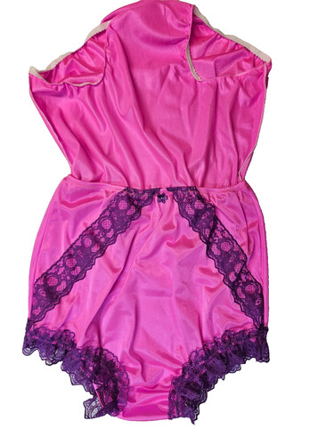 Hot pink nylon - hot, lacy