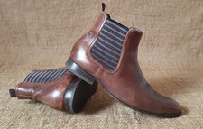 MINELLI Bottines Chelsea Homme 41 Cuir Marron Fermeture par élastiques latéraux