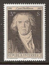 AUSTRIA # 887 MNH BEETHOVEN MUSIC COMPOSER