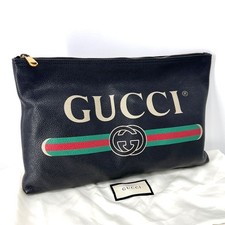 Gucci Pochette logo en cuir