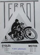 PUBLICITE TERROT CYCLES VELO MOTOS MOTARD DIJON DE 1929 FRENCH AD PUB RARE