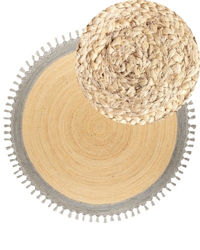 Tapis boho rustique jute - rustique, en
