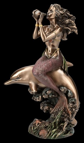 Figur féerique sirène peinte - figur,
