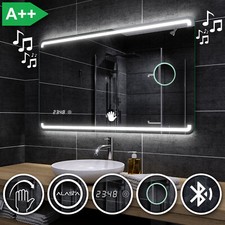Miroir Salle De Bain Lumineux LED MEDIOLAN | BLUETOOTH | HORLOGE | INTERRUPTEUR