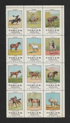 Poster stamps horses breeds - poster,