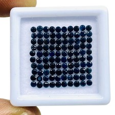 100 Pcs Saphir Bleu Naturel 1,8 Mm Rond Taille Diamant Calibré Gemmes Libres