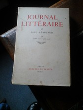 PAUL LEAUTAUD JOURNAL LITTERAIRE TOME 6 ED MERCURE DE FRANCE