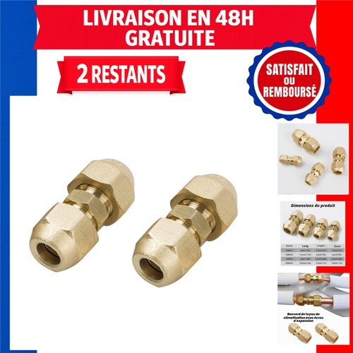 Raccord double laiton - , 3/8"