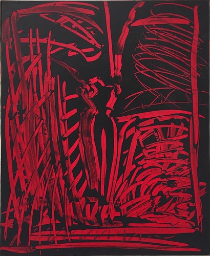Aki kuroda huile sur - huile, toile