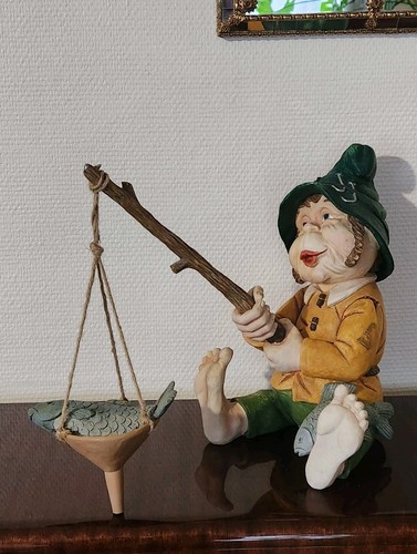 Figurine lutin pêcheur - figurine,