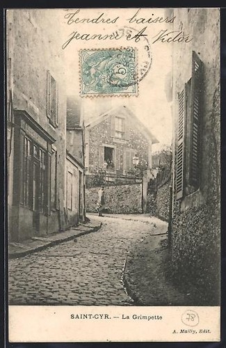 Cpa saint cyr - saint-cyr,, grimpette