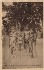 PC BRAZZAVILLE FILLETTES BATEKE FRENCH CONGO ETHNIC TYPE (a28451)