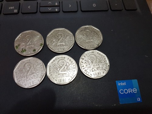 Lot francs semeuse - de, 6x