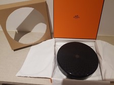 HERMES BOX LAQUE BLACK  ANCIEN COFFRET BOITE A BIJOUX RONDE LAQUE .SUPERBE ETAT