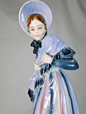 SUPERBE SUJET CERAMIQUE GOEBEL ART DECO FEMME & PETIT CHIEN ESPRIT GOLDSCHEIDER