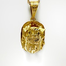 Vintage 18k Large Gold lucky beetle pendant, 18k gold scarab pendant