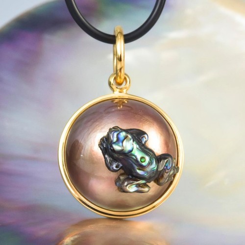 Pendentif mabe perle - mabe, perle,