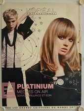 Affiche L'ORÉAL Paris professionnel - PLATINIUM Mèches on air Soins Cheveux 