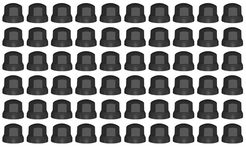60x noir enjoliveurs noix - 60x,