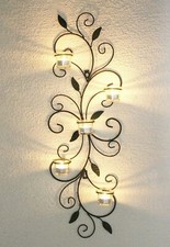  Jolie application murale jardin ou maison avec 5 photophores en verre