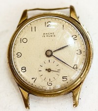 Montre Mécanique ancienne ancre 15 rubis fond coussin - F63-03