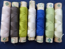 7 fusettes soie Laska 30 m - 100/3 ancien Gütermann