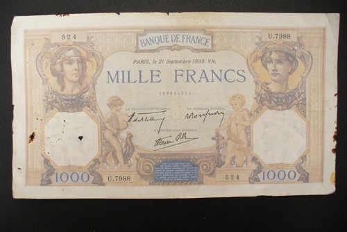 Ancien billet france - billet, 1000