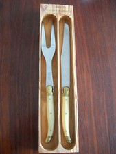 SERVICE A DECOUPER – FOURCHETTE + COUTEAU – VERITABLE LAGUIOLE GASTRONOME THIERS