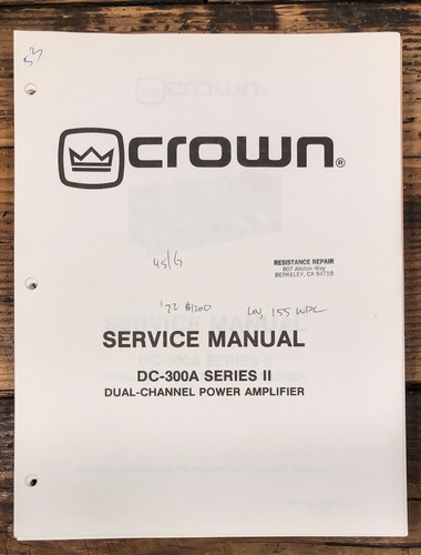 Crown 300a series ii - dc-300a,