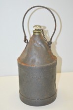 -ANCIEN BIDON marqué SNCF en Métal et bouchon laiton avec poignée collection XXe