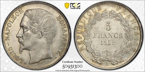 Louis napoléon francs - louis-napoléon, 1852