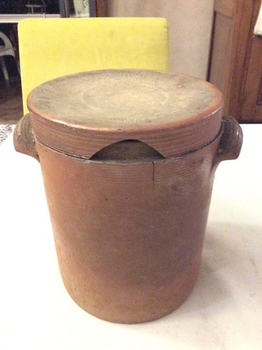 Ancien saloir grès pot à - saloir,