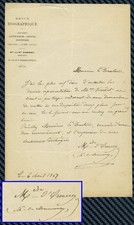 -= Lettre de la marquise d'ORMSEY, salonnière et femme de lettres - 1867 =-