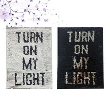  Broderie Anglais Lettres Paillettes Patches Double-Face Rotatif Tissu Pâte