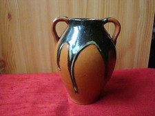 AMPHORE TERRE CUITE EMAILLEE    SAVOIE ?  VERS 1910-1920 