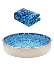 VEVOR Revêtement de Piscine Ronde Doublure Durable Style Chevauchement 244x147cm