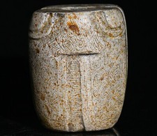 2.3"Chinese Liangzhu Culture Old Jade Carving Double Cicada Cicala Yuzong Cong