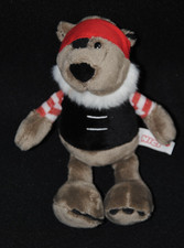 Peluche doudou ours pirate NICI marron noir rouge 16 cm PM NEUF
