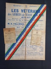 Vétérans 1870-1871 : lot affiche + 2 carnets