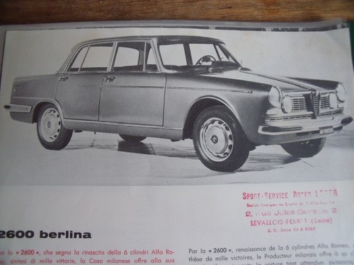 Alfa roméo 2600 - roméo, berline