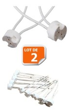Lot de 2 Douilles Culot GU5.3 (MR16) pour Ampoule Halogène ou Led