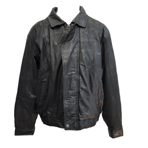 Blouson cuir bomber - cuir, xl