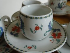 PORCELAINE DE PARIS PAVOT 7 TASSES A CAFE ESPRESSO FORME BOULE FACON BISTROT