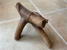 Three-Legged African Pastoral Headrest – Patinated Lightweight Wood – Karamojong