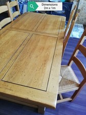 table  bois de 2m x 1 m + 6 chaises avec rallonges