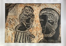 Cuevas José Luis gravure originale signée art abstrait Mexique Cuevas Blues