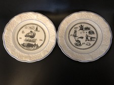 2 Assiettes Parlantes Rébus Choisy Le Roy Hautin Et Boulenger Fin XIX