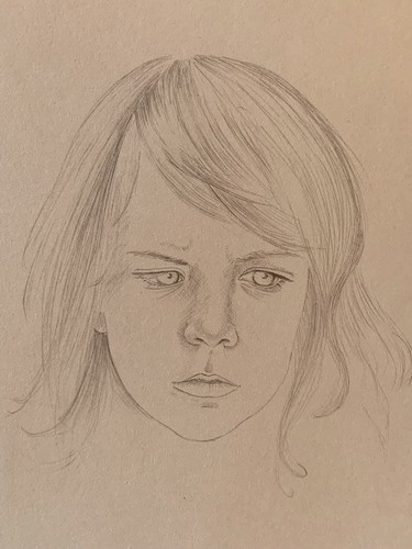 Dessin crayon visage portrait - crayon,