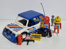 Playmobil 3753 ancienne voiture de rallye Spidan Dakar véhicule bleu course p...