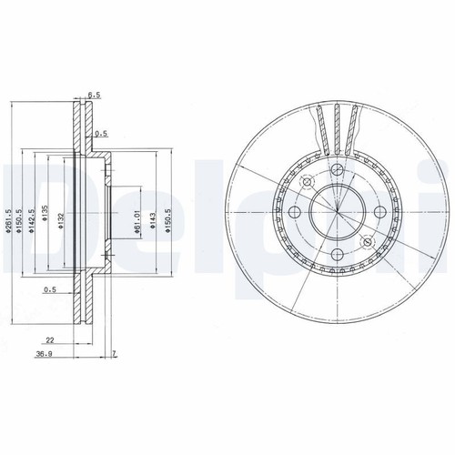 Delphi bg2693 brake disc - delphi,